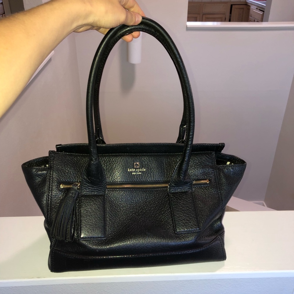 Kate Spade Black Leather Tote Bag